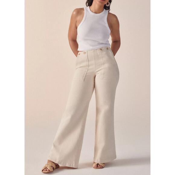 Pilcro Pants - The Kit High-Rise Wide-Leg Utility Trousers by Pilcro